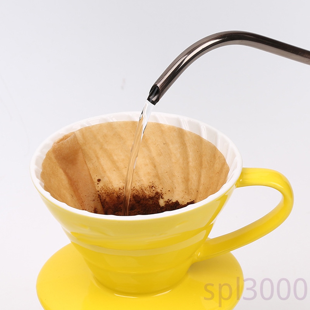 1 Box V60 Drip Machine Unbleached Wooden Paper Coffee Disposable Filters Conical 1-2 Serving