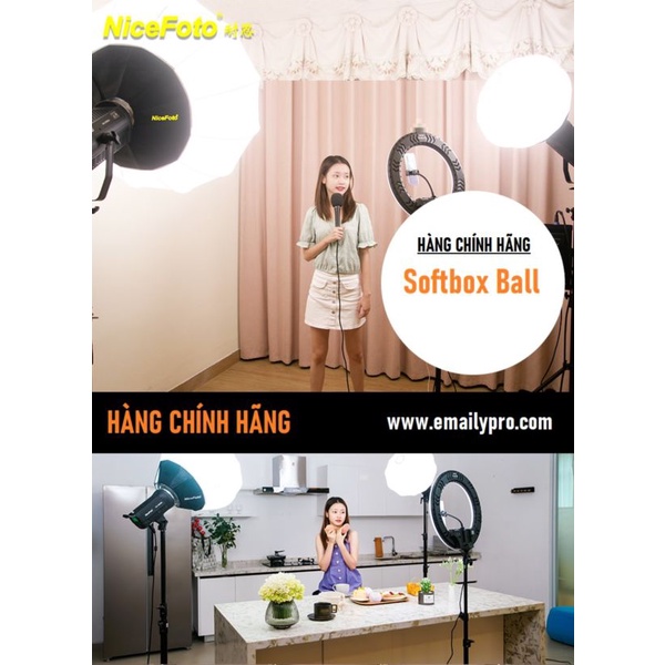 TẢN SÁNG  TRÒN  -  Softbox cầu  Nicefoto   50cm / 65cm / 80cm
