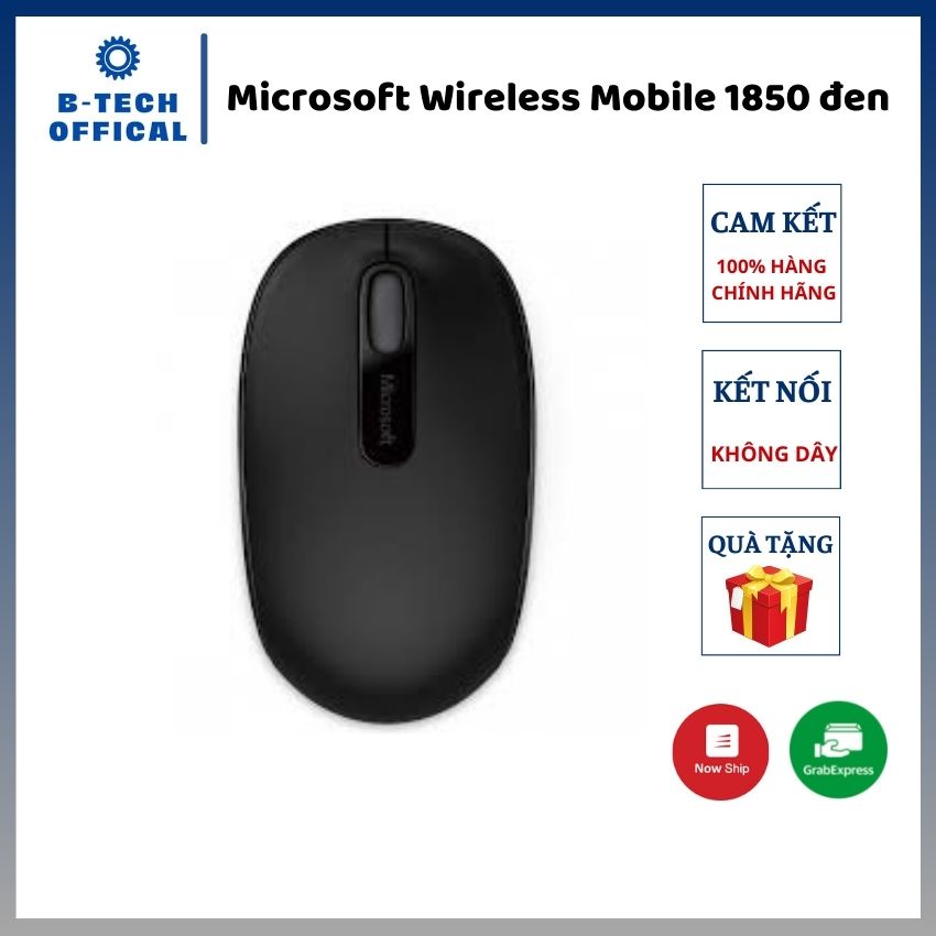 Chuột không dây Microsoft 1850 màu đen