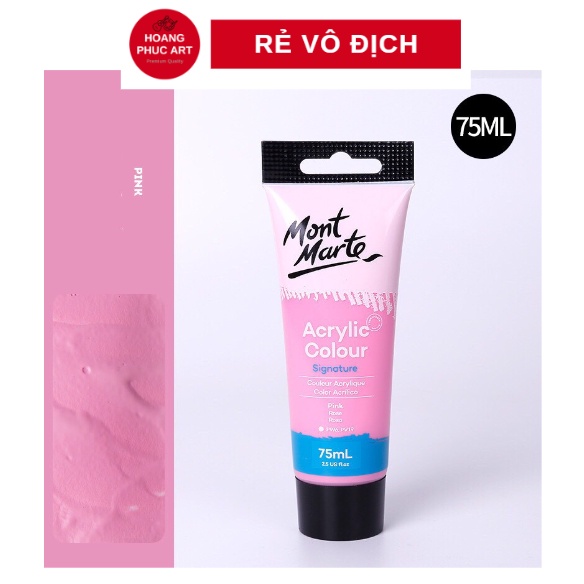 Màu acrylic Mont Marte 75m l- vẽ áo, quần, túi, giày dép, tranh màu acrylic