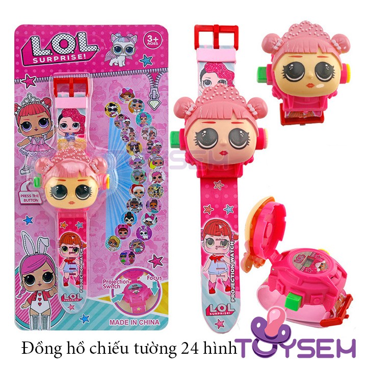 Đồng hồ chiếu lên tường Toysem 24 hình cho trẻ em với nhân vật người nhện, người sắt - Quà tặng sinh nhật cho bé