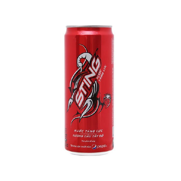 Lốc 6 Lon Nước Uống Tăng Lực Sting Dâu Tây Đỏ - Gold Rush Energy Drink Lon 330ml Date Luôn Mới