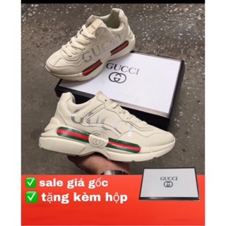 Giày thể thao guuci chữ trắng