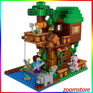 160pcs Bộ đồ chơi lắp ráp lego Minecraft hình cây mini cho bé
