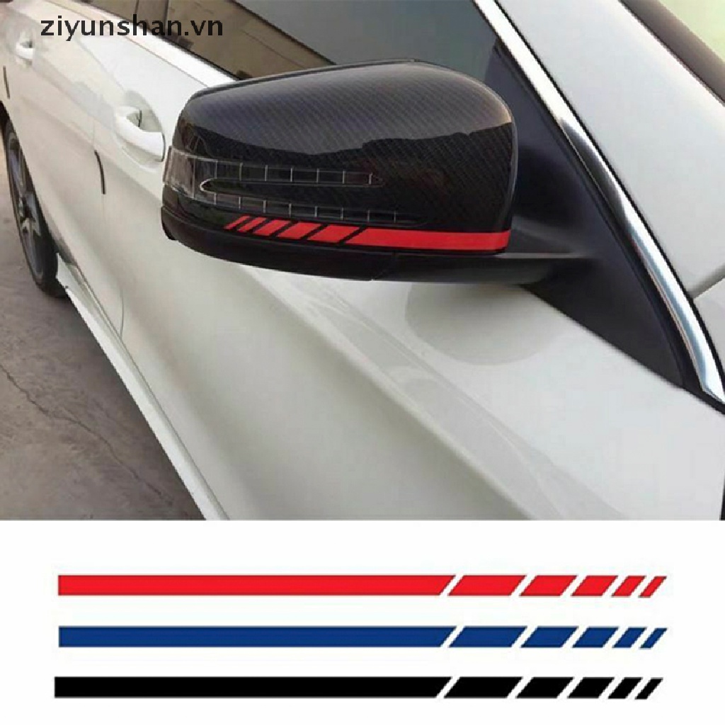 Bộ 2 Đề Can Vinyl Họa Tiết Sọc Dán Gương Chiếu Hậu Xe Hơi DIY