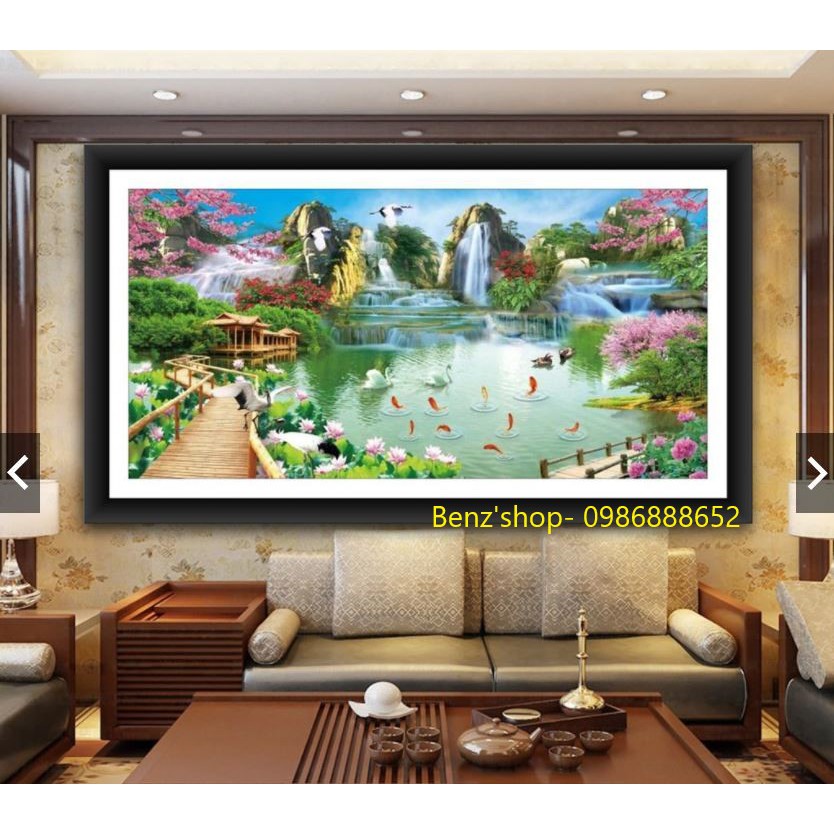 Tranh đính đá cao cấp ABC ( giá sỉ) phong cảnh Thiên Nhiên Giao Hòa VS297 (150*76cm); VS298 (180*90cm)