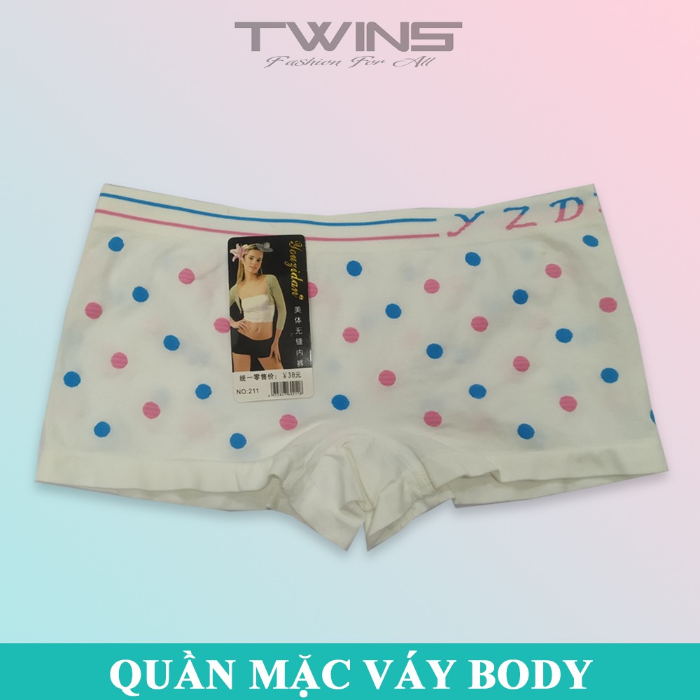 Quần lót mặc trong váy nữ họa tiết chấm bi ôm mông chống cuộn chất thun mềm mịn thoáng mát siêu co giãn dưới 65kg