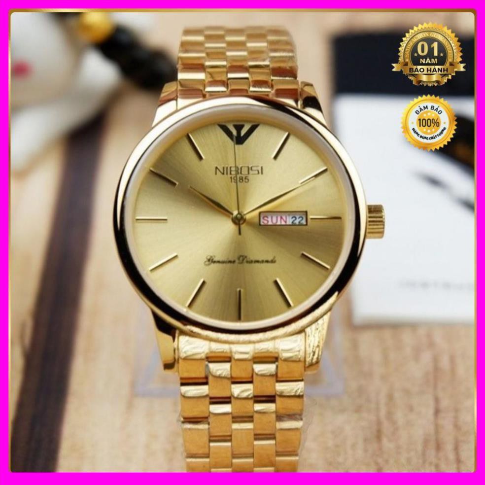 ĐỒNG HỒ NAM NIBOSI SANG TRỌNG DÂY VỎ INOX NGUYÊN KHỐI HÀNG HÃNG FULL BOX [ ĐỒNG HỒ NAM ]