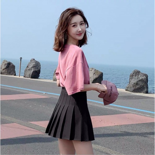 Chân váy ngắn tenis trơn nhiều màu ♥️ Chân váy chữ A ulzzang xếp ly cực đẹp - NhimShop CV10