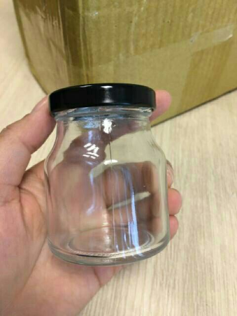 Hũ thủy tinh trưng yến 100ml( năp vàng hoặc đen)