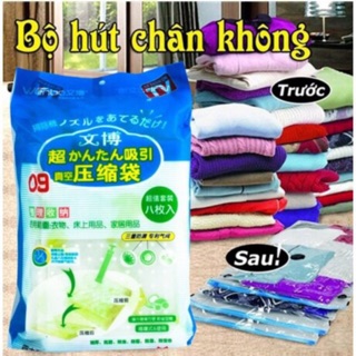 Bộ 8 túi hút chân không, kèm bơm