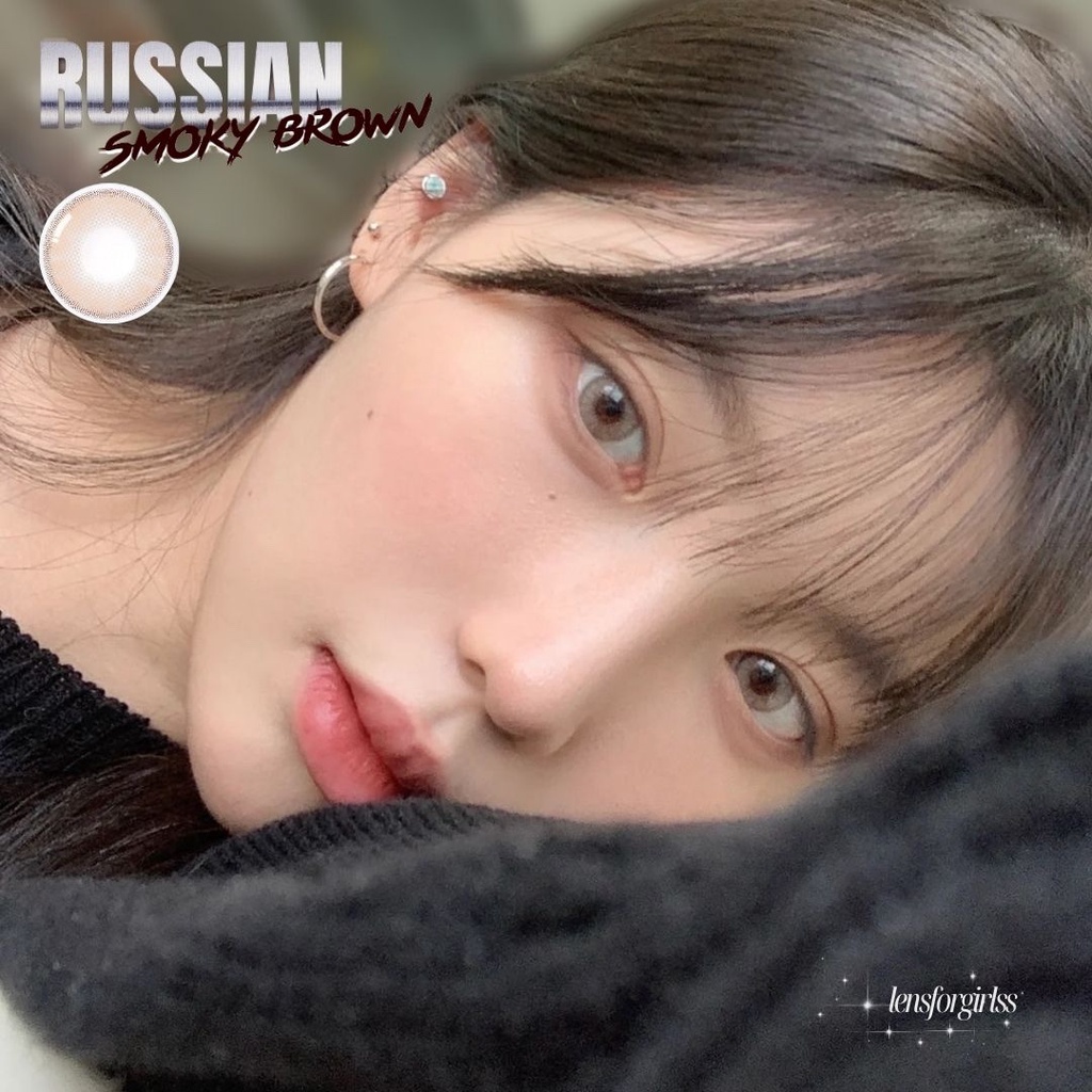 Kính áp tròng nâu tây sáng 1 NGÀY RUSSIAN SMOKY BROWN chính hãng Olens | Lens cận 1 ngày