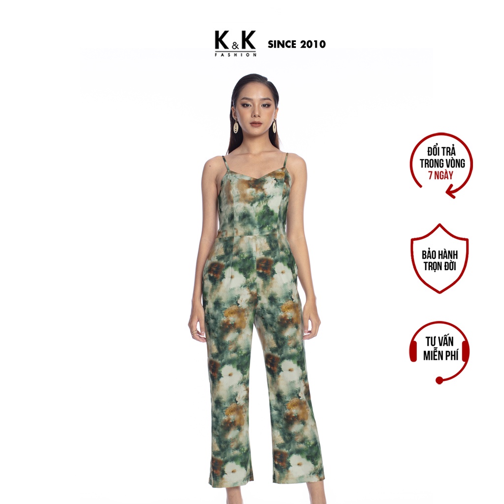 Jumpsuit Dài K&amp;K Fashion HL16-22 Họa Tiết Tie Dye Chất Liệu Cát Hàn Mềm Mát