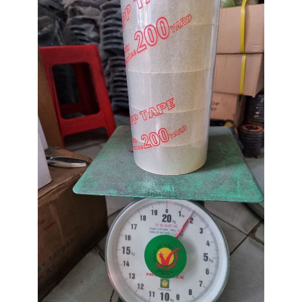 Lốc 6 cuộn băng keo loại 200yard nặng 1kg8
