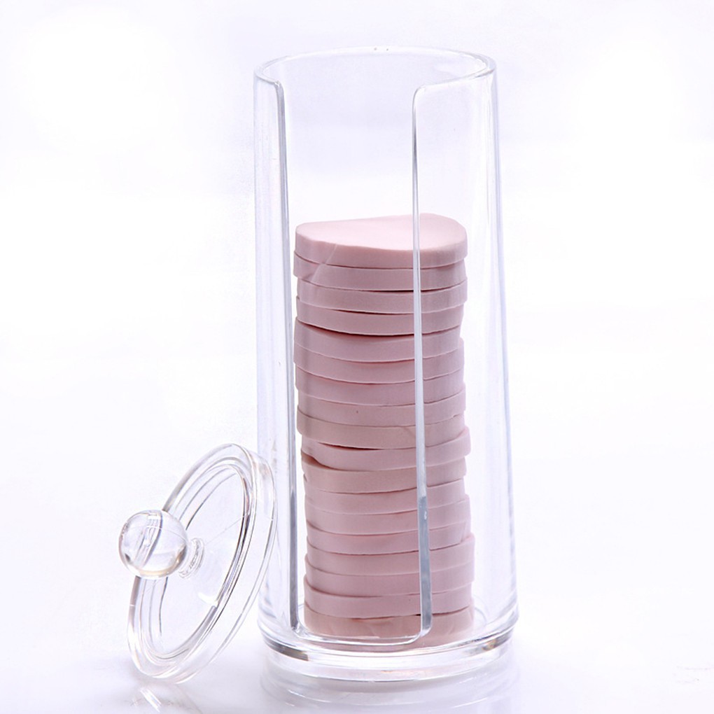 Hôp nhựa trong suốt đựng mút make up