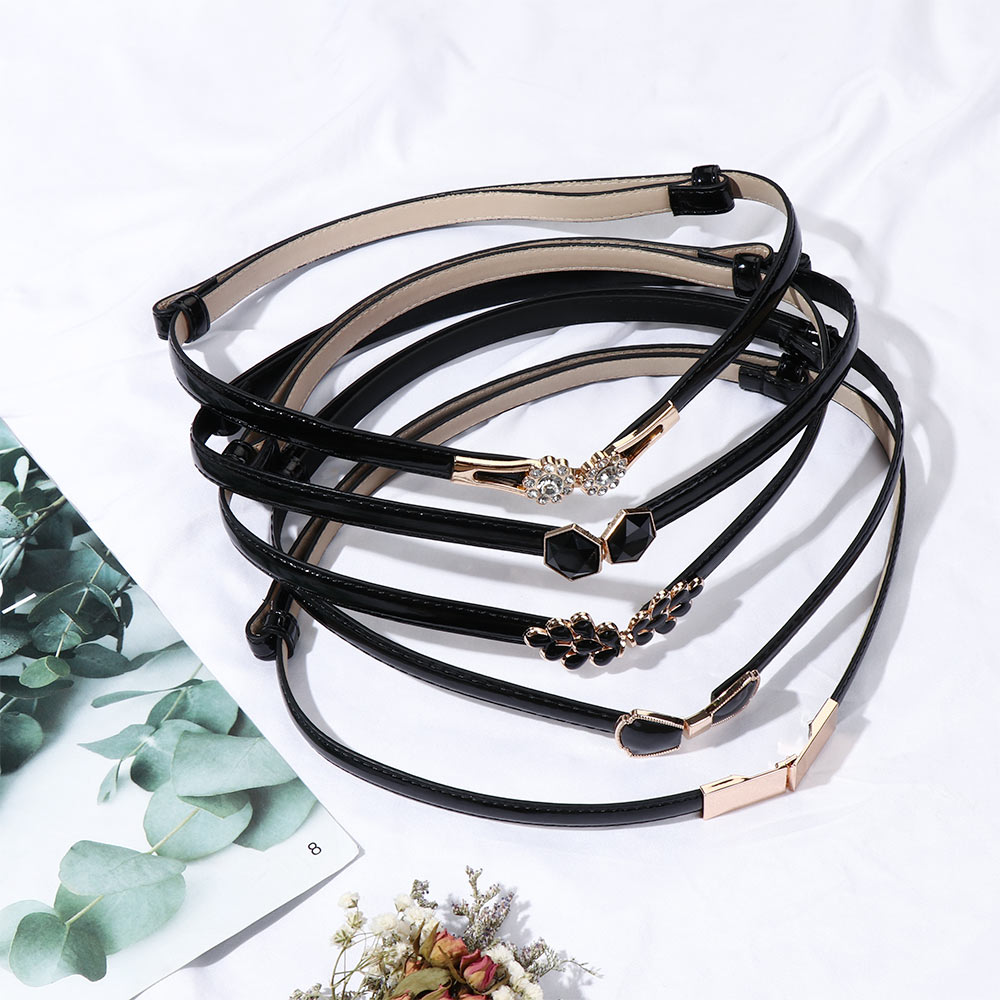 Thắt lưng da pu phối khóa kim loại nhiều màu sắc đầy cá tính tùy chọn