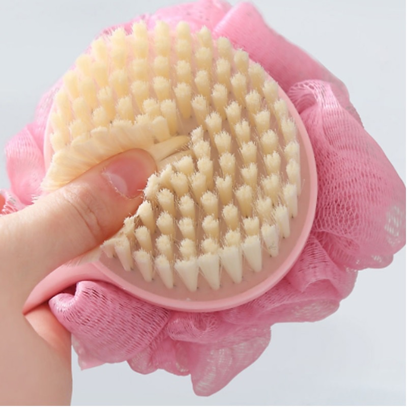 Bàn chải tắm chà lưng tẩy tế bào chết có tay cầm