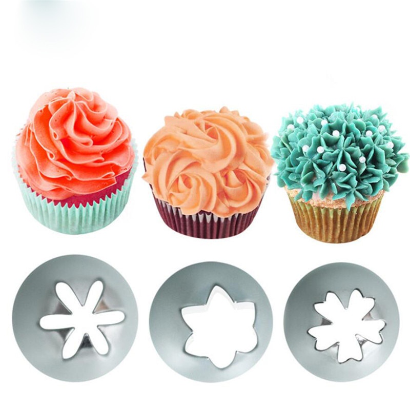1 Bộ Đầu Bắt Kem Làm Bánh Bằng Thép Không Gỉ #1m #2d #2f #9ft #6b #Đầu Bắt Kem Tạo Hình Trang Trí Bánh Kiểu Nga 1D