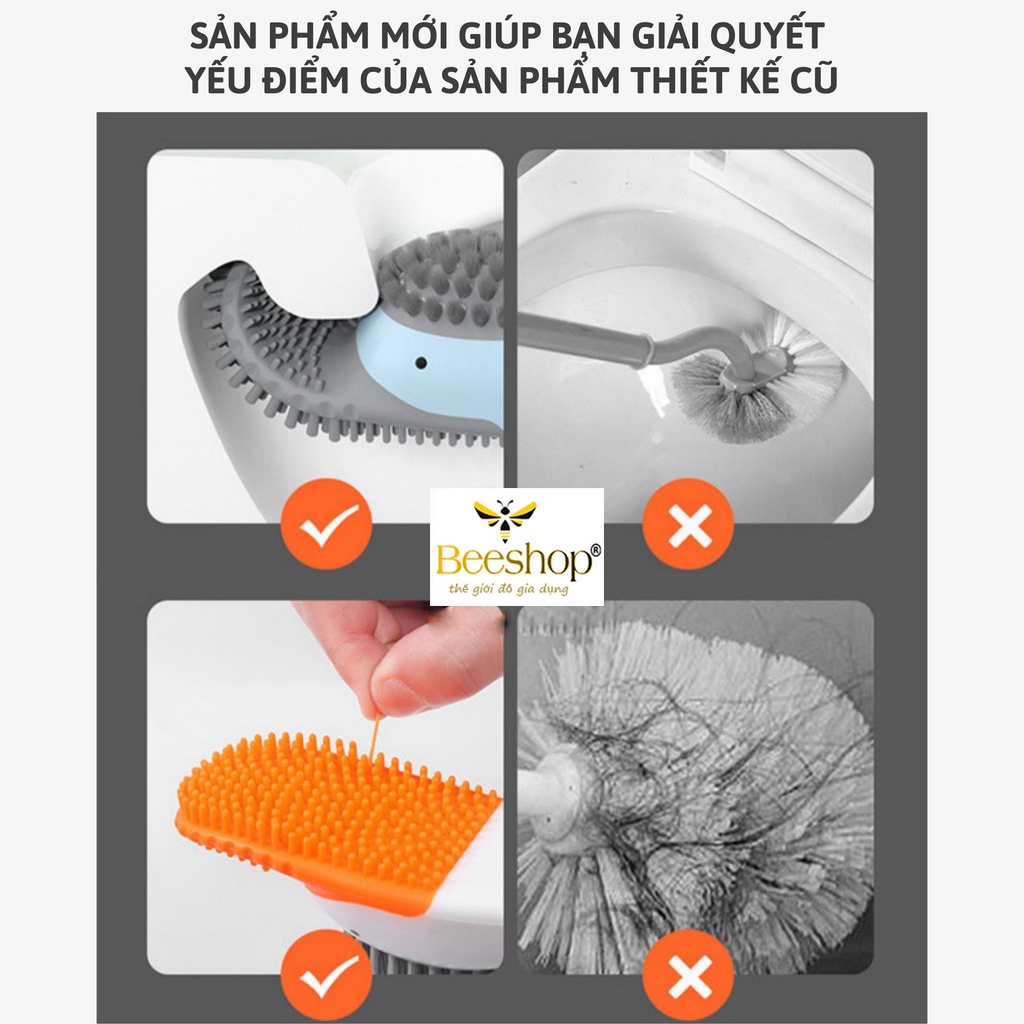 Chổi Cọ Nhà Vệ Sinh, Cây Cọ Toilet Bồn Cầu Bằng SiliCon Có Hộp đựng siêu tiện lợi - SALE ƯU ĐÃ 30%