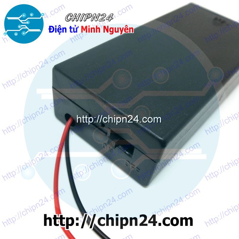 [1 CÁI] (C75) Hộp Đế Pin 18650 2 viên Có Nắp Có Công Tắc