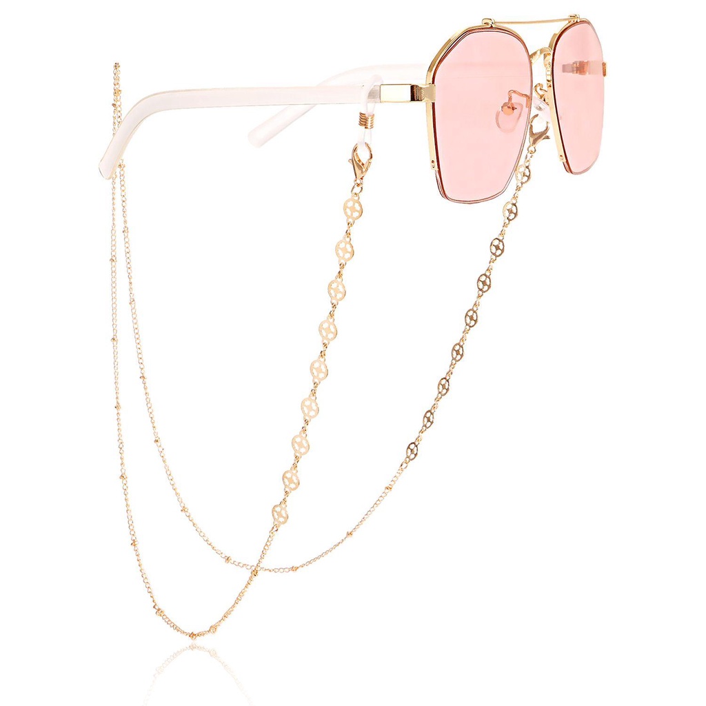 ESPO Dây Đeo Mắt Kính Chống Trượt Bằng Kim Loại Hình Lá Vàng