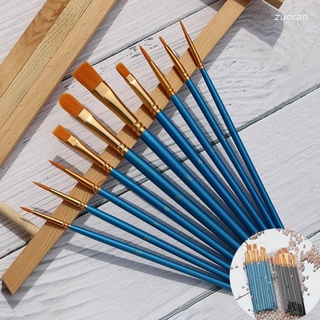 Set 10 cọ vẽ tranh sơn dầu cán gỗ