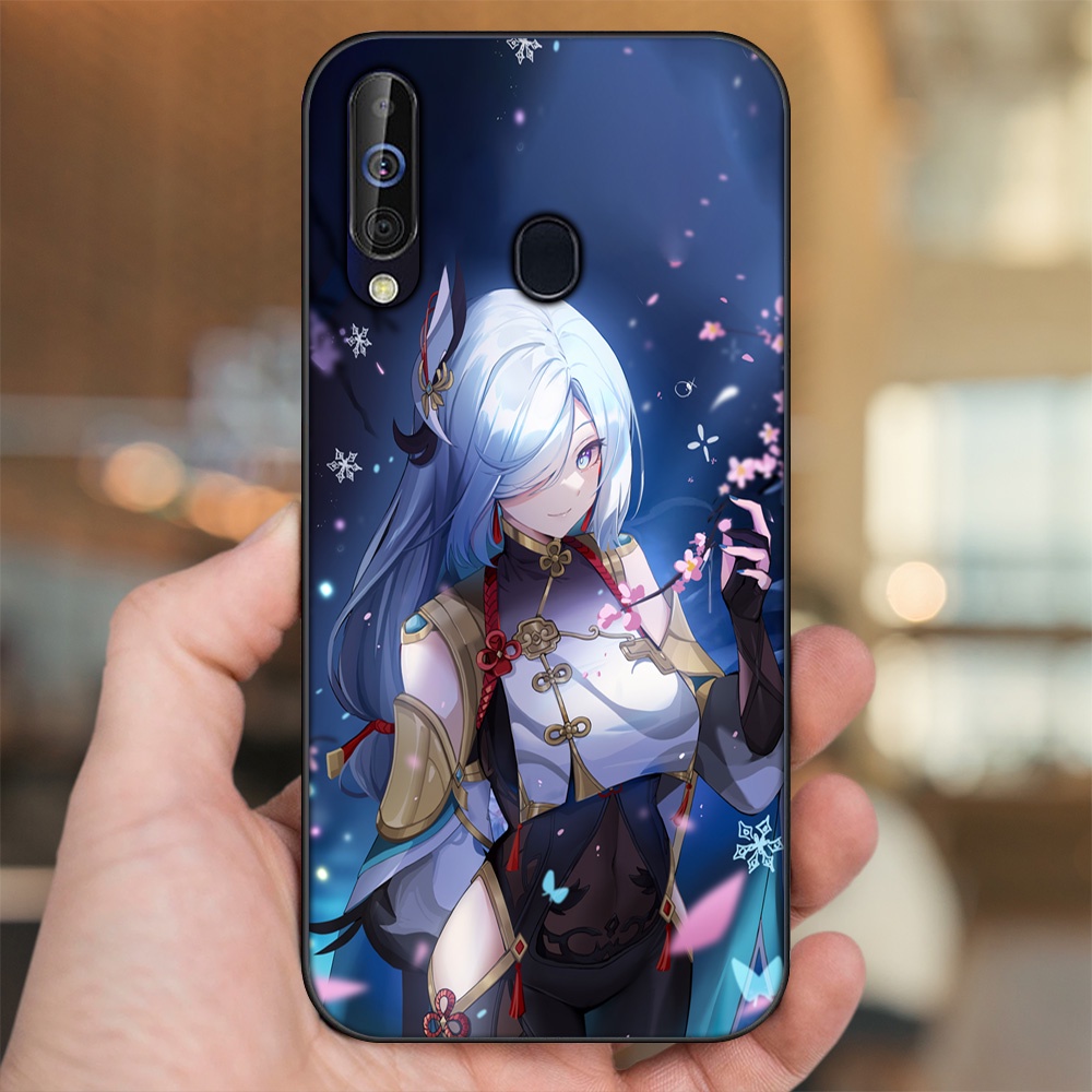 Ốp lưng Samsung A8s, A60, M30 viền đen in hình Shenhe Genshin Impact