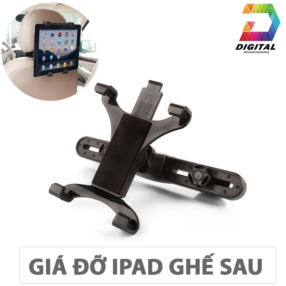 Giá Đỡ iPad, Máy Tính Bảng Kẹp Ghế Sau Trên Xe Hơi Cao Cấp Xoay 360 Độ