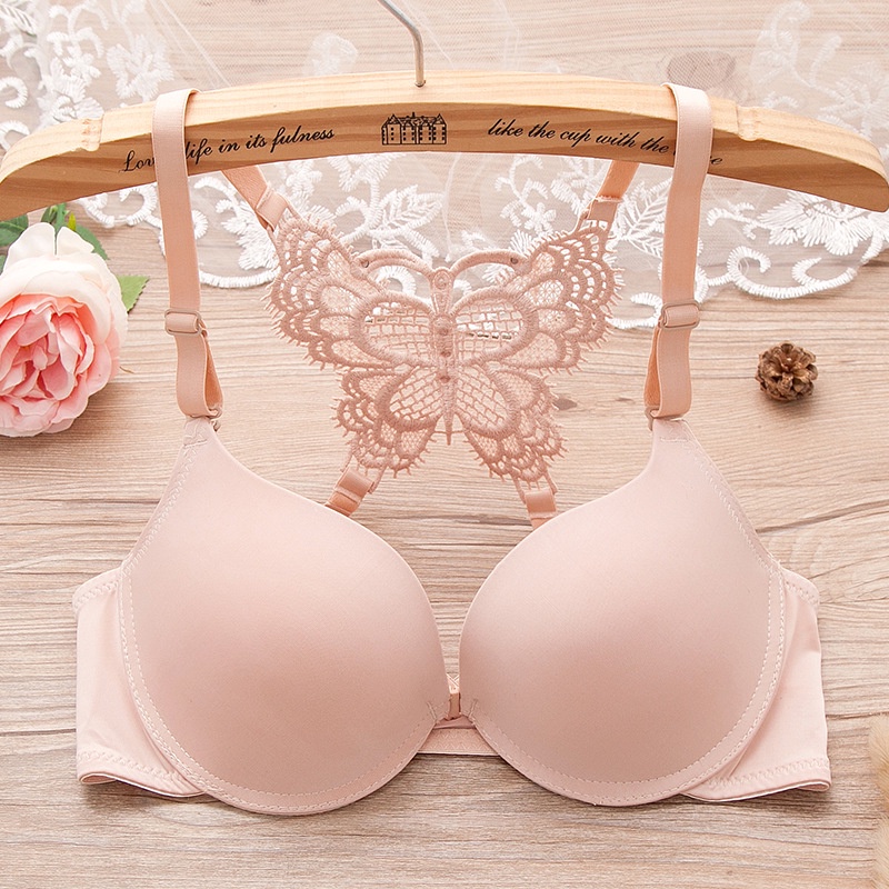 Áo Ngực Hình Chữ Y Cài Khóa Trước Sau Lưng Phối Ren Hình Bướm Có Thể Điều Chỉnh Cho Nữ