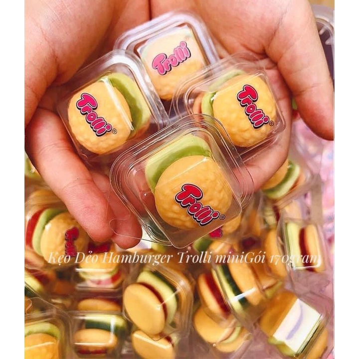 Kẹo dẻo Trolli Mini Burger ⚡ LOẠI NGON ⚡ Kẹo mềm dẻo dai, thơm hương vị trái cây