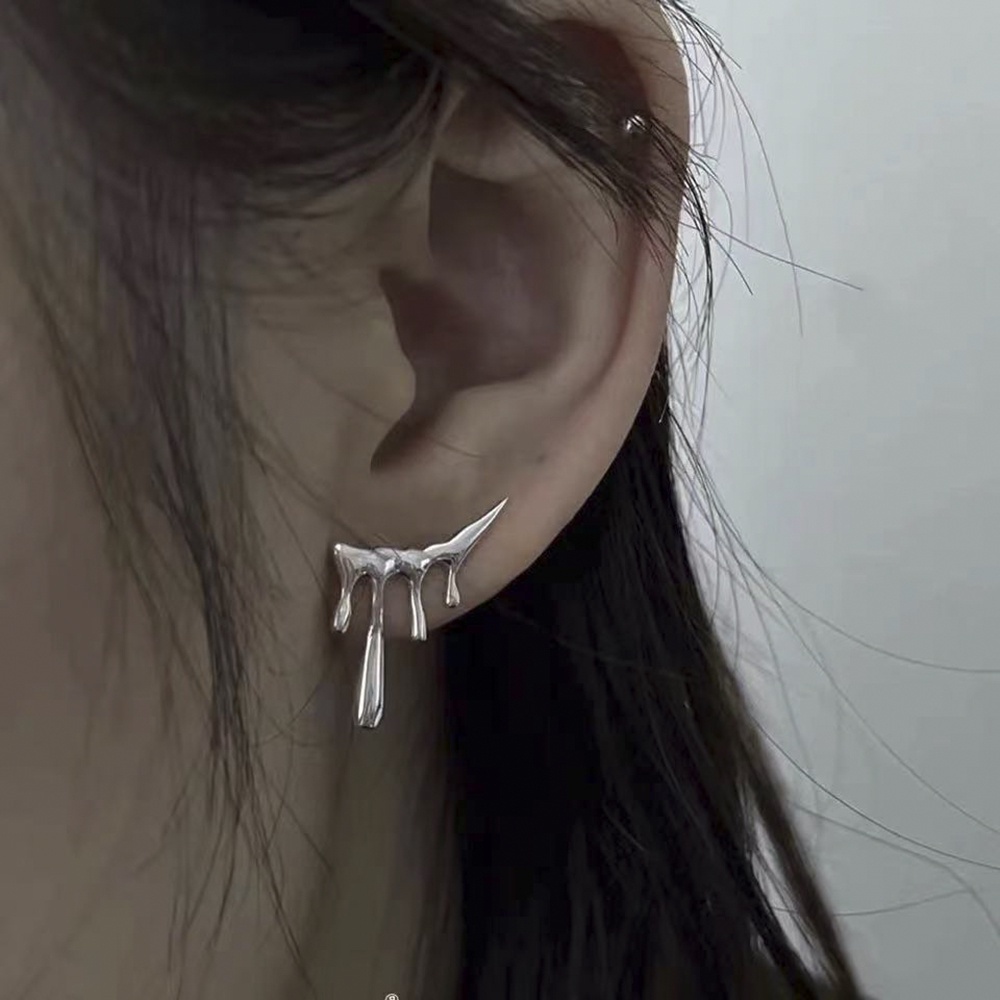 Cod Qipin Khuyên Tai Dạng Lỏng Hình Giọt Nước Kiểu Punk Cổ Điển Cho Nam Và Nữ