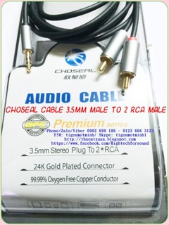 Cáp av 3.5mm stereo ra 2 đầu bông sen đực