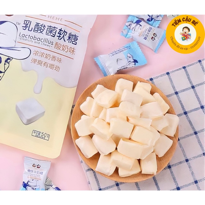 Kẹo sữa chua dẻo ông già cao bồi Đài Loan HEHE (vị Sữa, Sữa Chua) - loại túi 360g