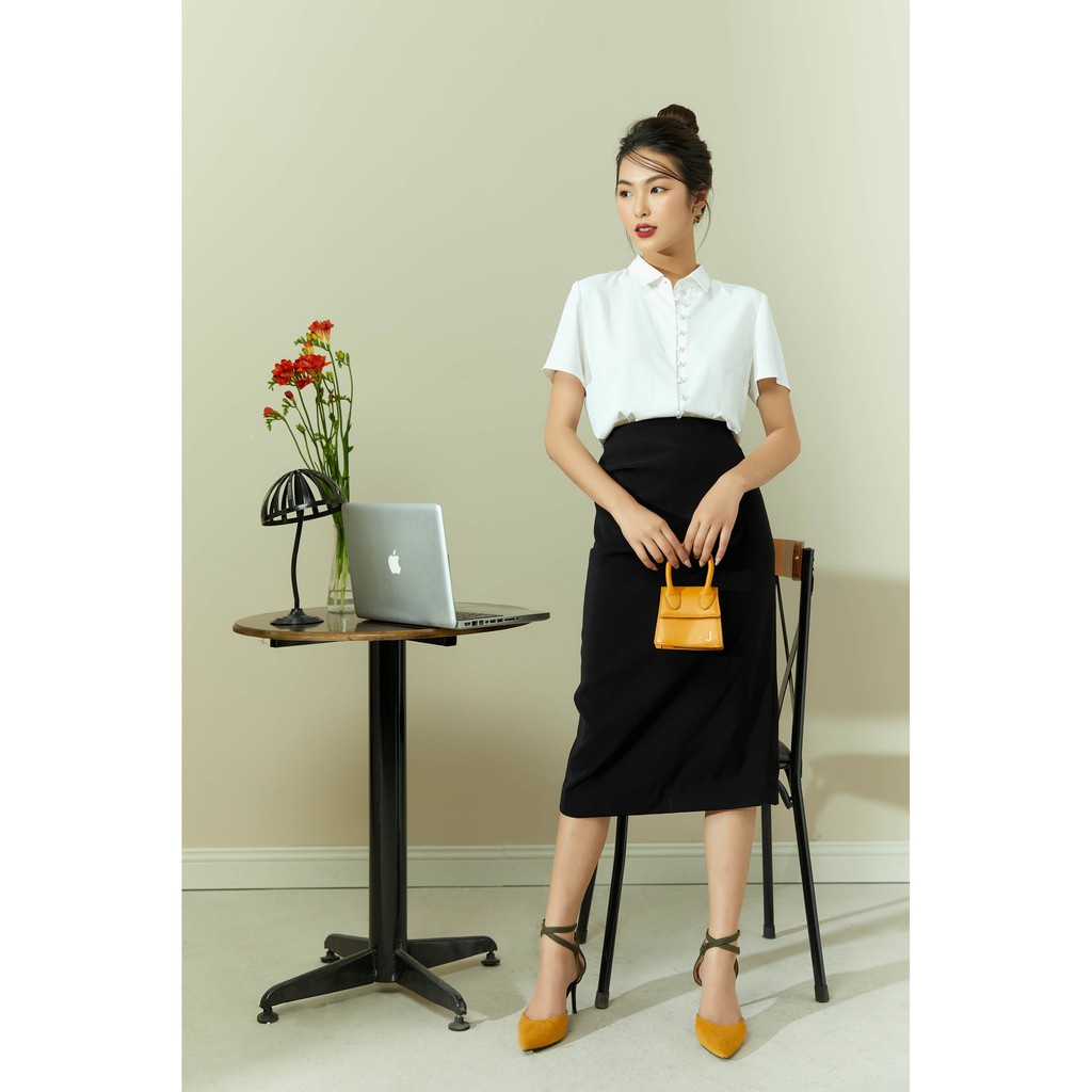 Áo sơ mi khuy ngọc nữ IVY moda MS 16M6363