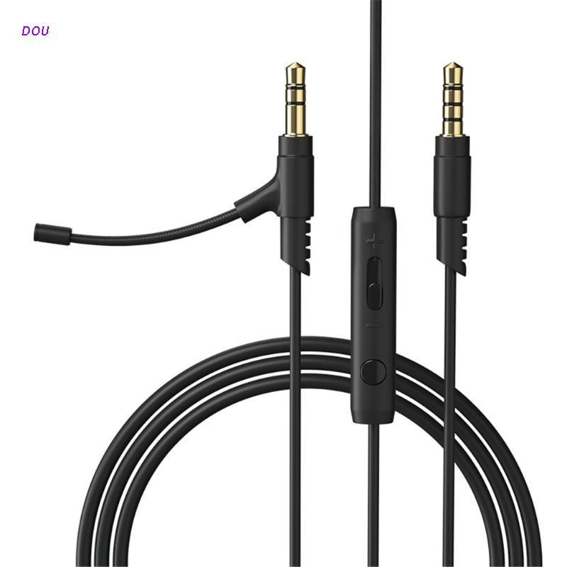 DOU 1.2M Boom Microphone Cable Mic For 3.5mm Headphone With Condenser Mic For Phone PC For Boompro Gaming Headset V-MODA
