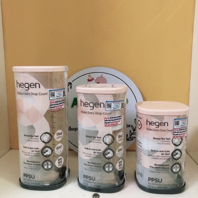 Bình sữa Hegen chính hãng đủ size 60ml/150ml/240ml/330ml