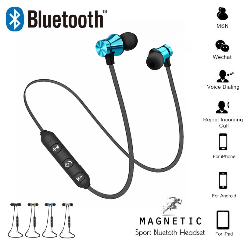 Tai nghe nhét tai bluetooth XT11 từ tính phong cách thể thao chống thấm nước tích hợp micro