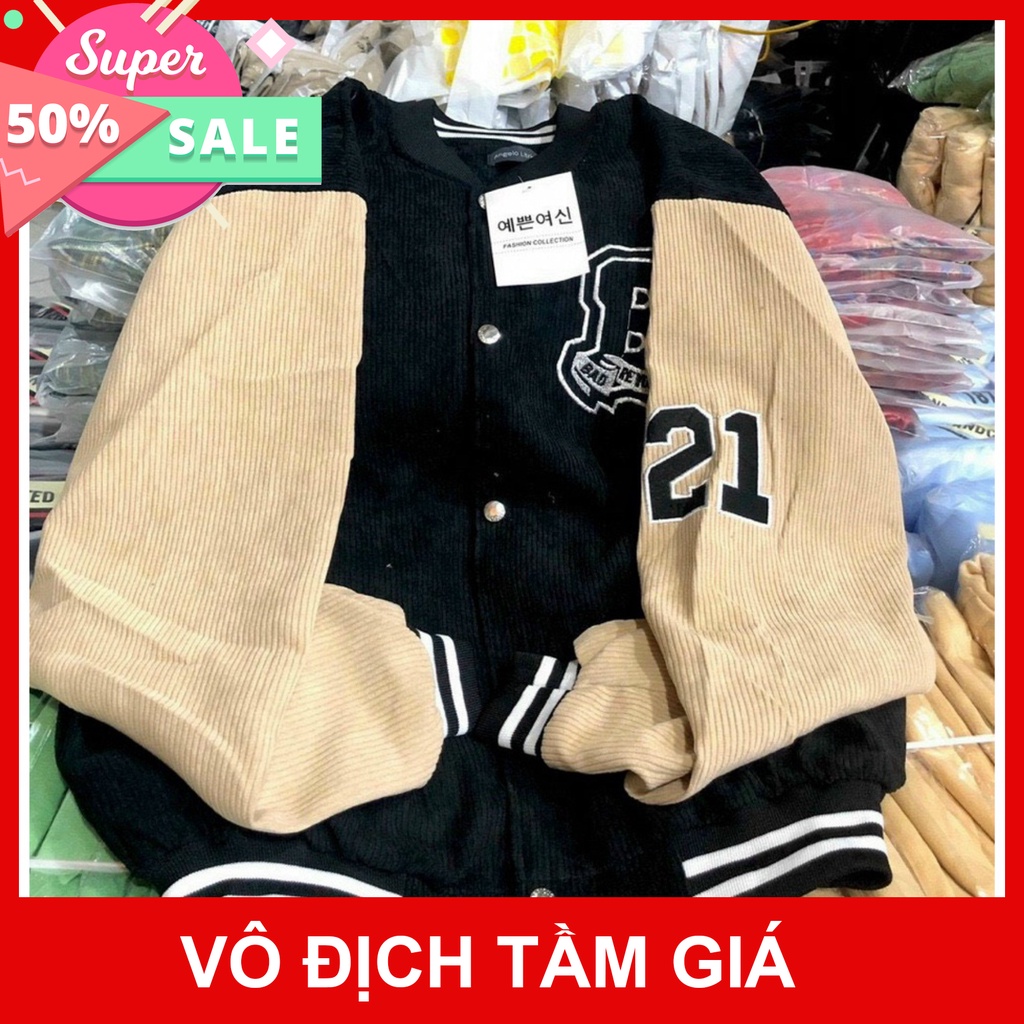 Áo khoác nhung kiểu Bomber, 2 lớp dày dặn thêu chữ B Unisex nam nữ mặc đẹp - hoodie1996