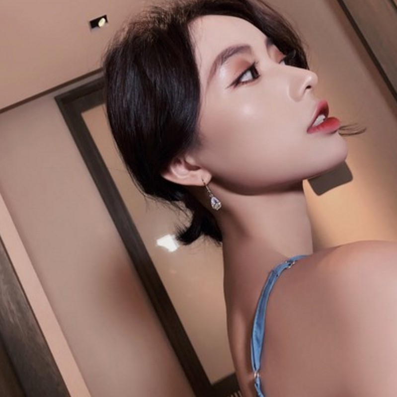 Bông Tai Dáng Dài Đính Đá Zircon Thanh Lịch 💕 khuyên tai 💕 trang sức