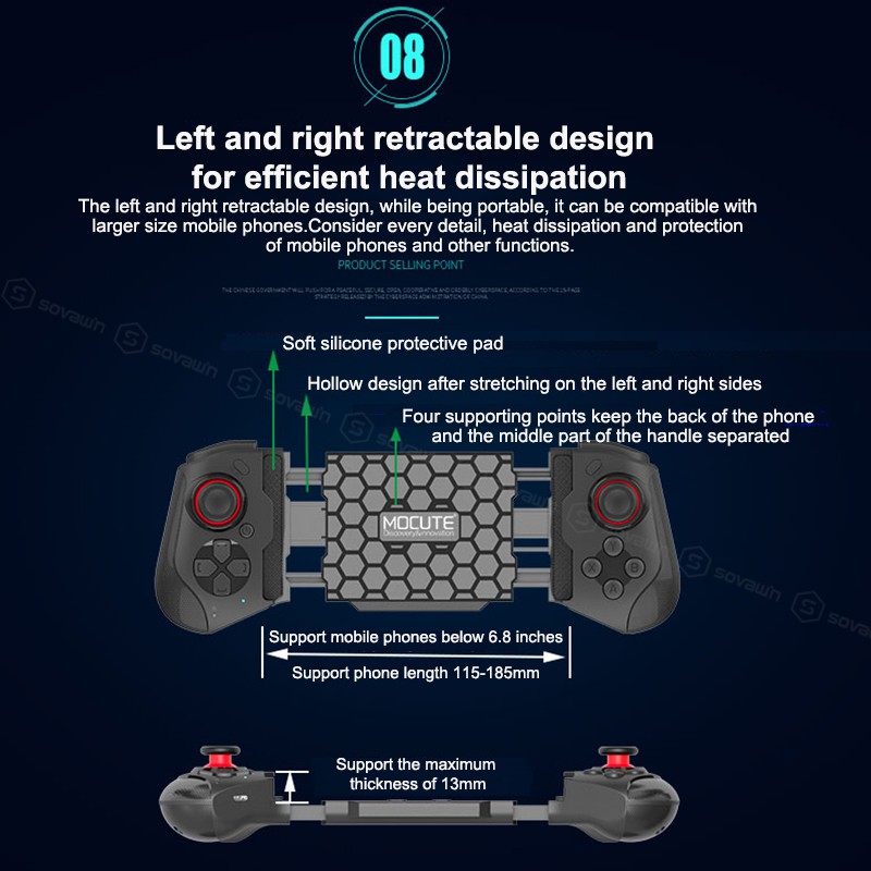 Mocute Gamepad 058 update 060 PUBG Controller for Cellphone Android Bluetooth Wireless Telescopic Joysticks cho iPhone IOS13.4