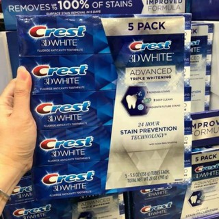 Kem đánh răng Crest 3D White Advance Triple Whitening mẫu mới Mỹ