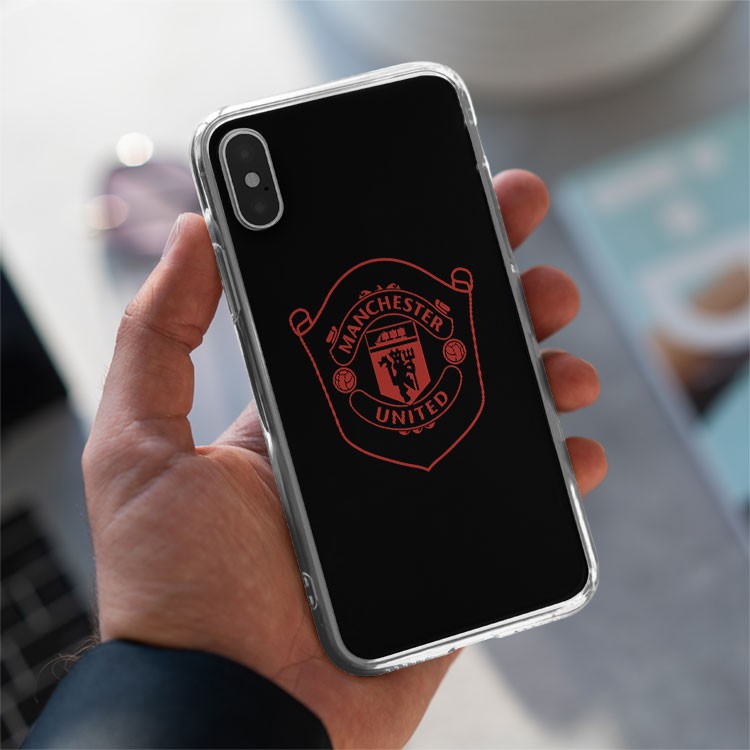 Ốp lưng logo Manchester United trên nền đen cho Iphone 5 6 7 8 Plus 11 12 Pro Max X Xr MAN20210023