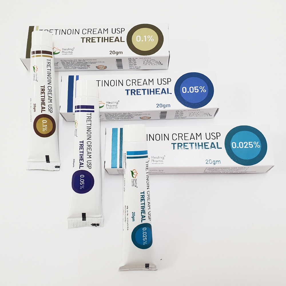 Tretinoin Tretiheal Cream Usp 0.025 0.05 0.1% 20g (tre Ấn Độ chính hãng)