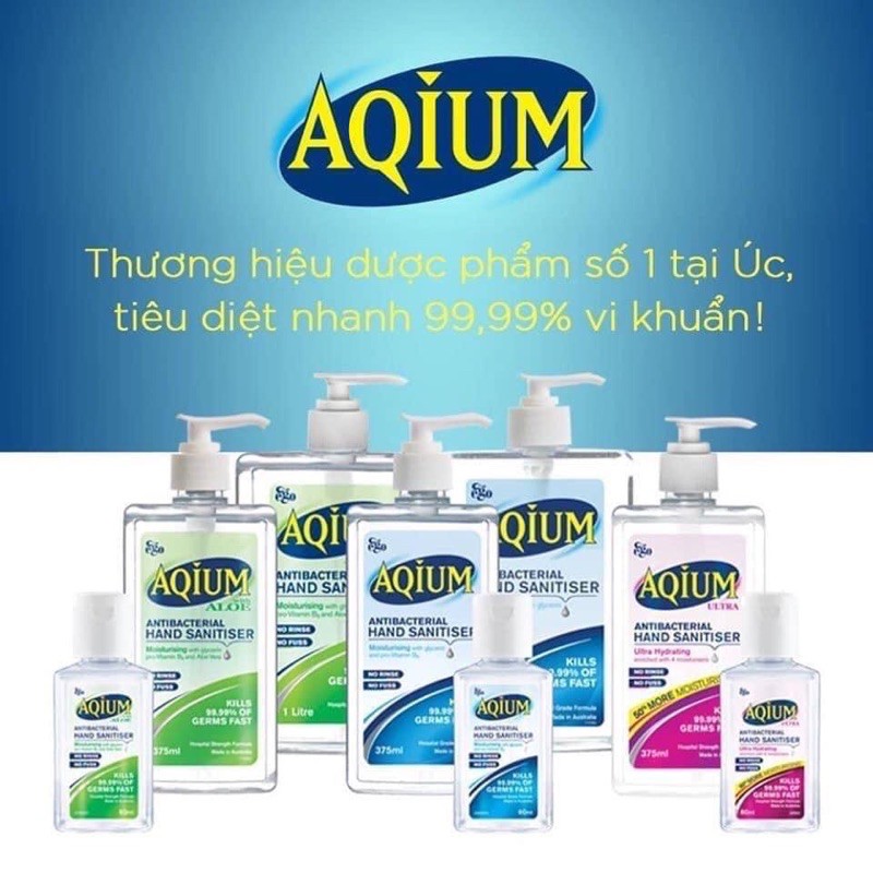 Gel rửa tay khô Úc EGO AQIUM 375ml, êm dịu, không khô da tay