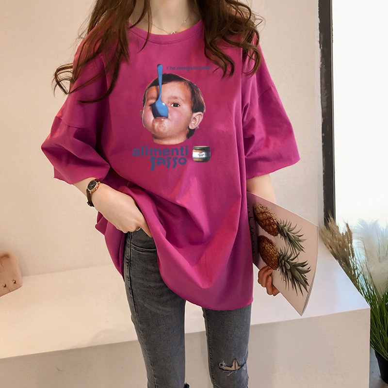 NRVP Áo Thun Tay Ngắn Dáng Rộng Thời Trang Mùa Hè 2021 Cho Nữ