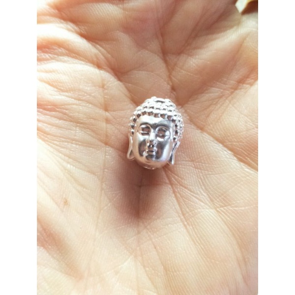Charm phật 2 mặt bạc ta nguyên chất vĩnh viễn bảo hành bạc size 8 10 12li