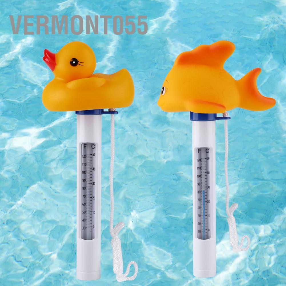 Vermont055 Cartoon Mini Floating Water Thermometer for Swimming Pool Spas Fish Tank Aquarium