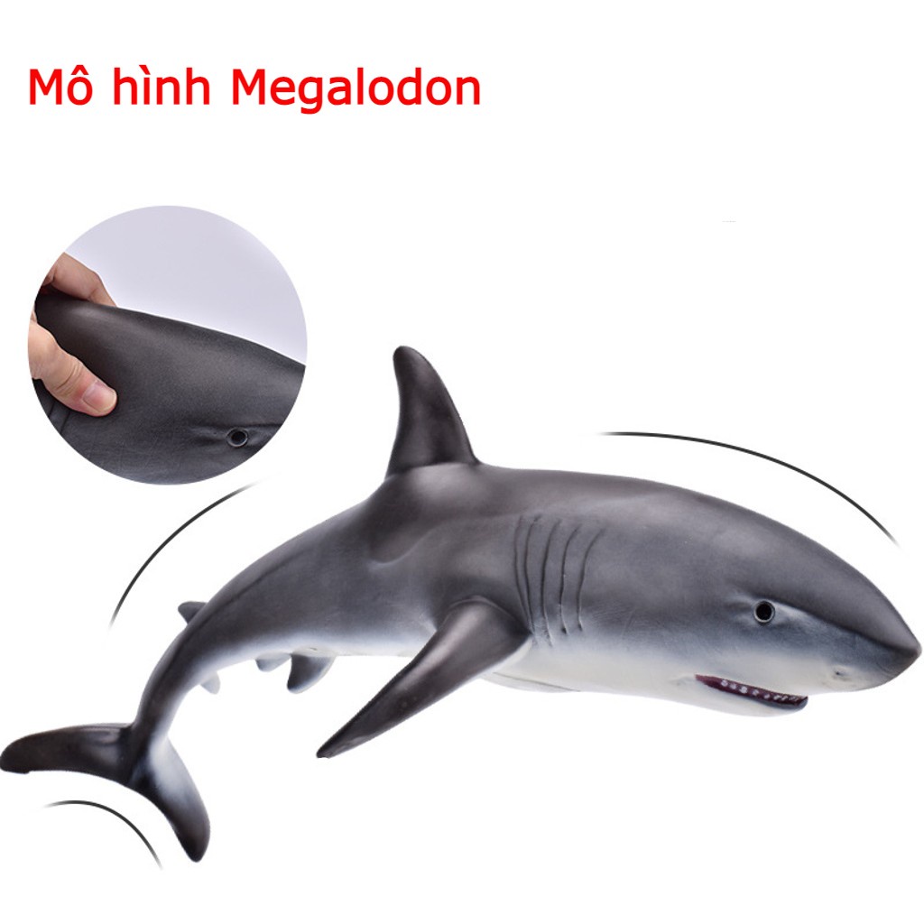 Mô hình megalodon mô phỏng trẻ em mới cá mập nhựa mềm cá mập xanh cá mập lớn đồ chơi mô hình động vật