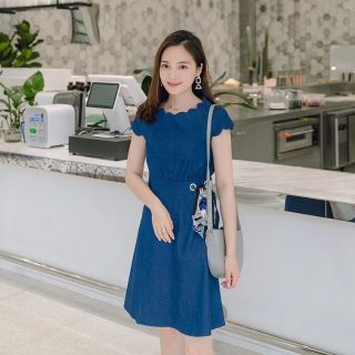 (Thanh lý nghỉ bán) Váy bò ngắn tay
