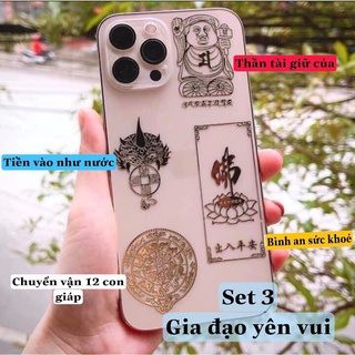 Miếng Dán Điện Thoại Linh Phù Tài Lộc, Bình An, Phong Thủy, May Mắn